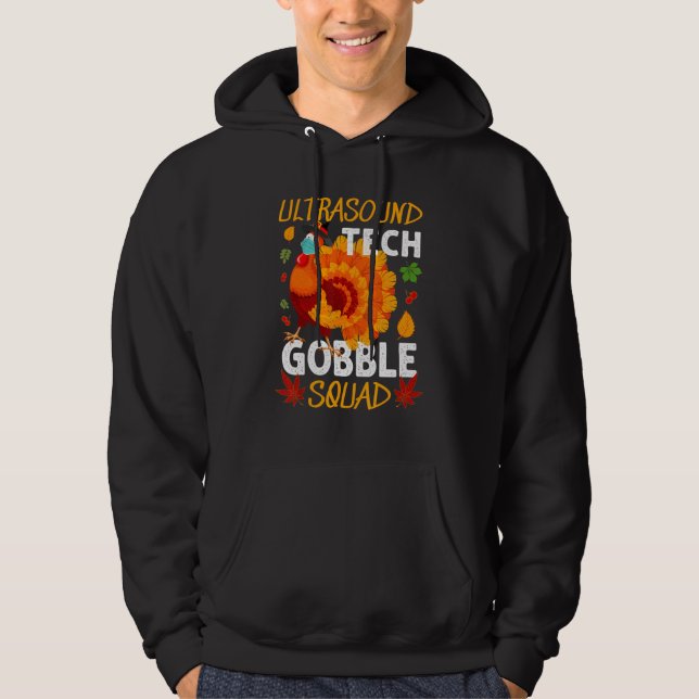 Sudadera Ultrasonido Tech Gobble Squad Turkey Thankending M (Anverso)