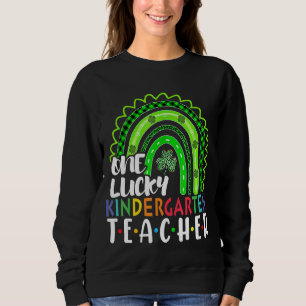 Sudadera Un afortunado profesor de guardería Rainbow St Pat