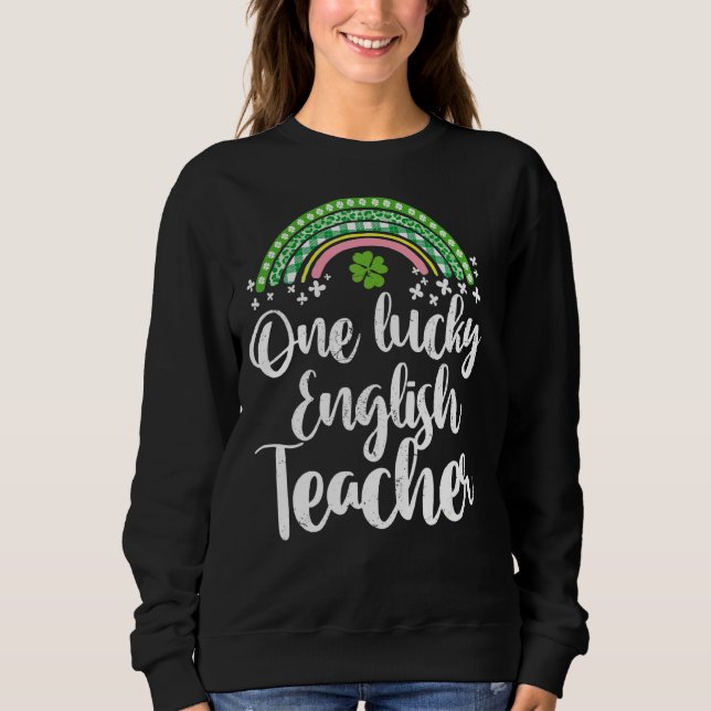 Sudadera Un afortunado profesor de inglés Rainbow St Patric (Anverso)