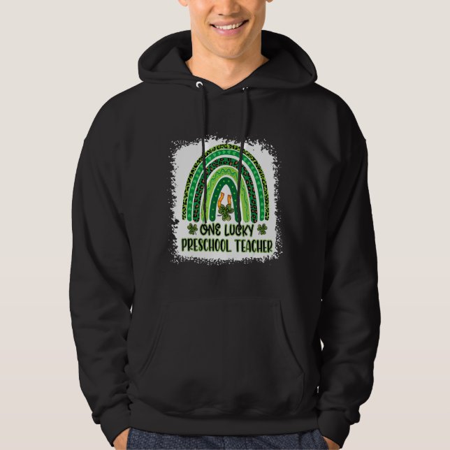 Sudadera Un afortunado profesor de preescolar Patricks Day  (Anverso)