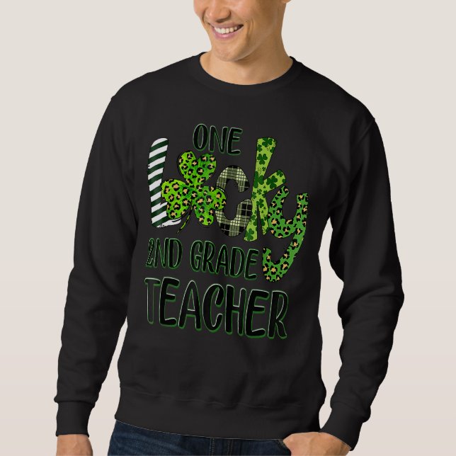 Sudadera Un afortunado profesor de Shamrock de 2º grado St  (Anverso)