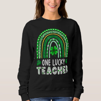 Sudadera Un afortunado profesor del leopardo arcoiris St Pa