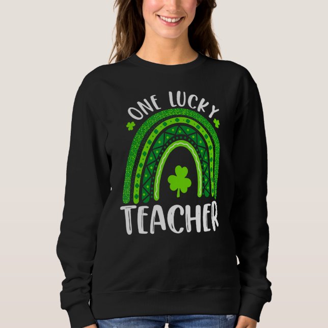Sudadera Un afortunado profesor Rainbow Funny St Patricku20 (Anverso)