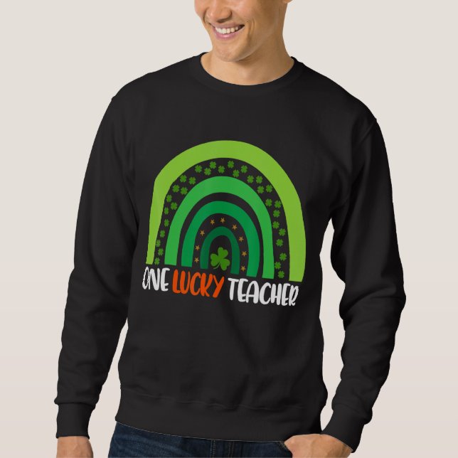Sudadera Un afortunado profesor Rainbow Funny St Patricku20 (Anverso)