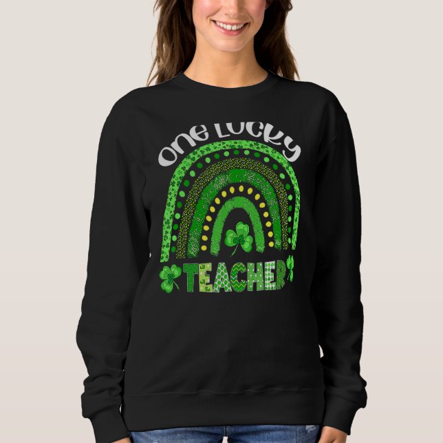 Sudadera Un afortunado profesor Rainbow St Patricku2019s Da (Anverso)