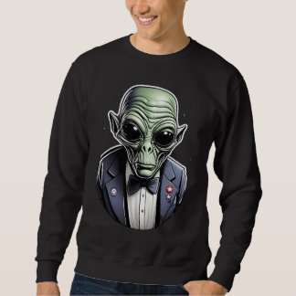 Sudadera Un alien vestido con traje.