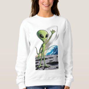 Sudadera Un alienígena amistoso ondeando