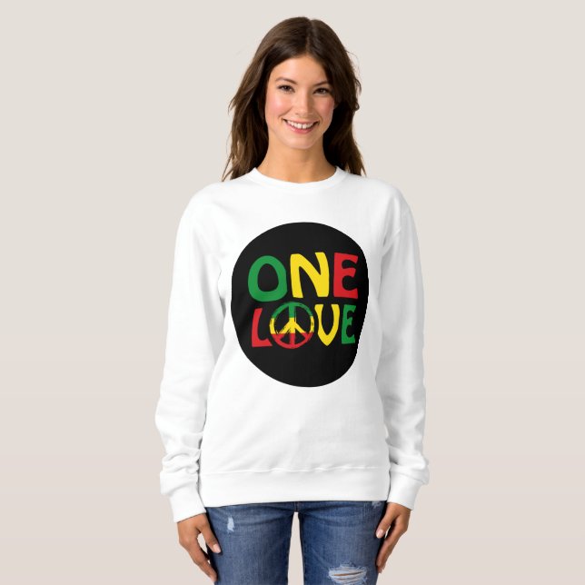 Sudadera Un amor, diseño de reggae (Anverso completo)