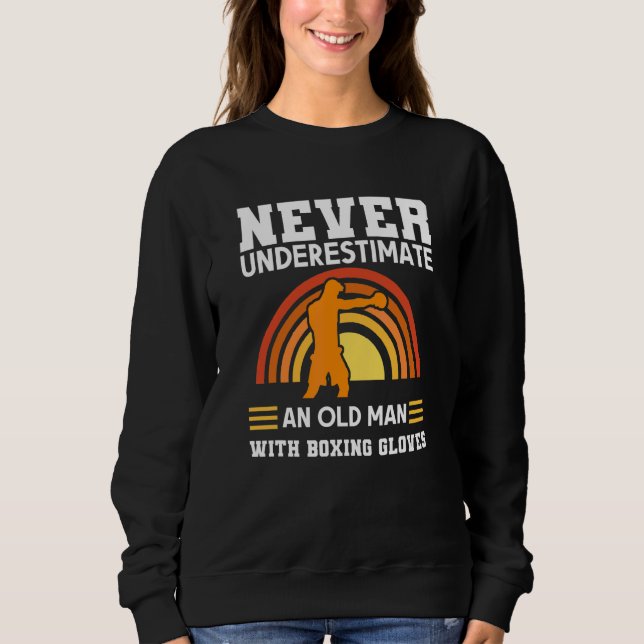 Sudadera Un anciano con guantes de boxeo abuelo abuelo  (Anverso)