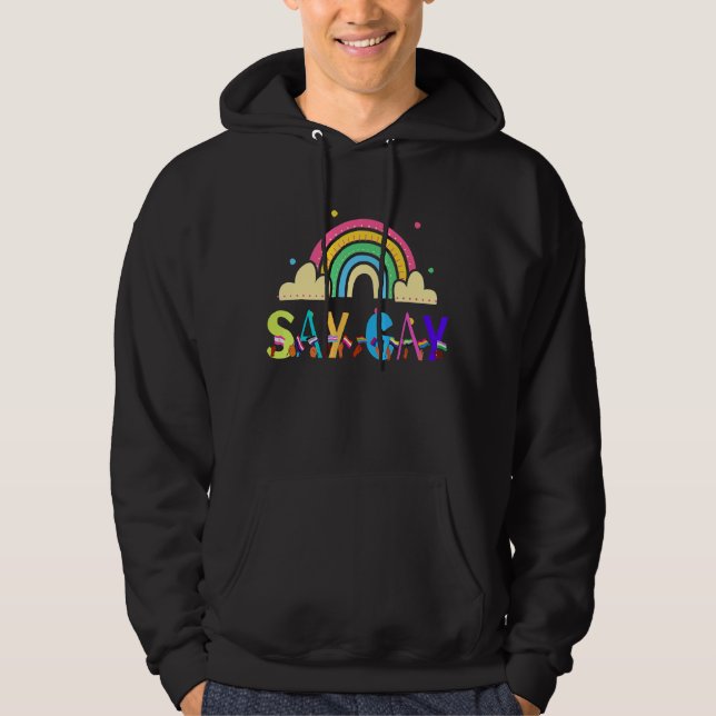 Sudadera Un arcoiris suave dice orgullo gay en Florida (Anverso)