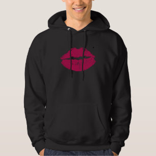 Sudadera Un beso grande punta rosa roja y un negro
