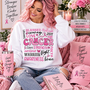 Sudadera Un bloque de palabras relacionadas con el cáncer e