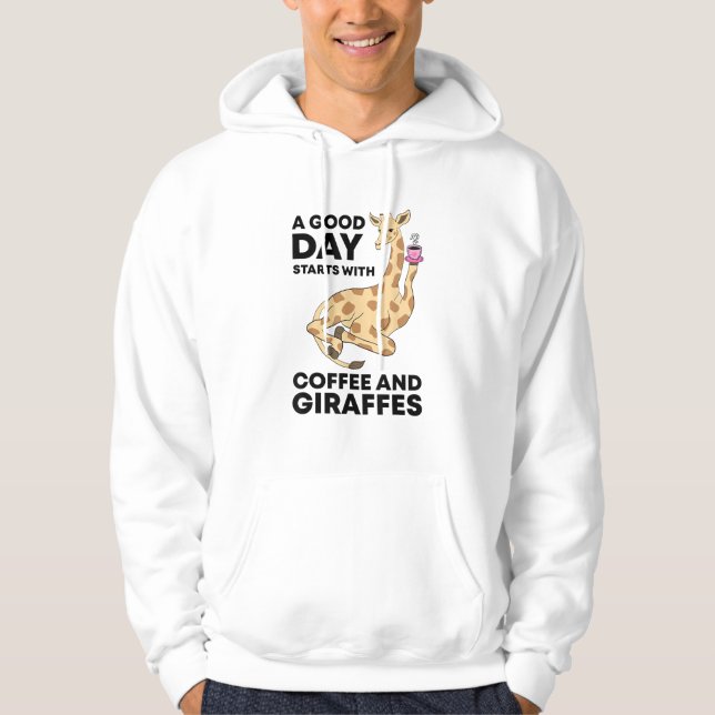 Sudadera Un buen día empieza con café y regalo de jirafa gr (Anverso)