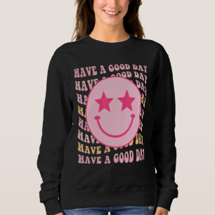 Sudadera Un Buen Día Retro Cara Sonriente De Color Estético