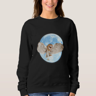Sudadera Un Búho Volando Al Cielo Nocturno Pasando El Combu