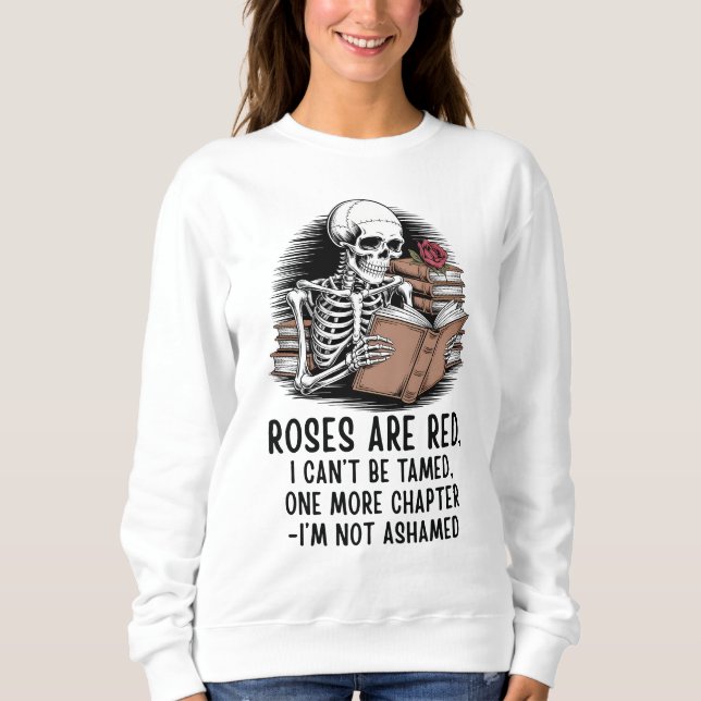 Sudadera Un capítulo más - Amante de los libros esqueleto d (Anverso)