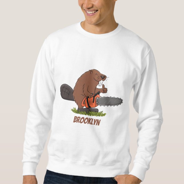 Sudadera Un castor gracioso con humor de personalizado de l (Anverso)