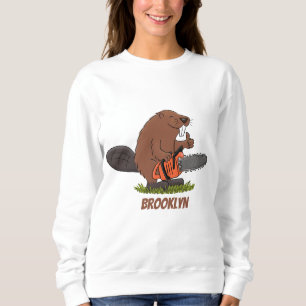 Sudadera Un castor gracioso con humor de personalizado de l