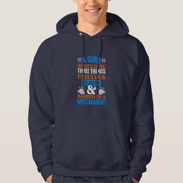 Sudadera Un Chica Debe Casarse Con Un Mecánico (Anverso)