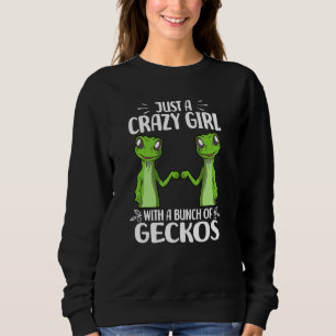 Sudadera Un Chica Loco Con Un Montón De Geckos Mascota Liza