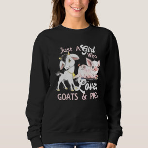 Sudadera Un Chica que ama a las cabras de animales de granj