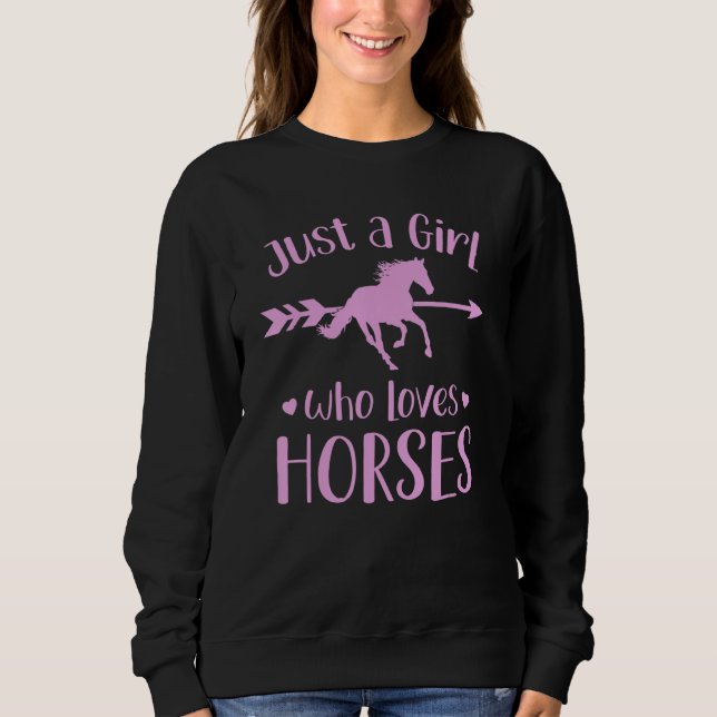 Sudadera Un Chica que ama a los caballos ecuestres (Anverso)
