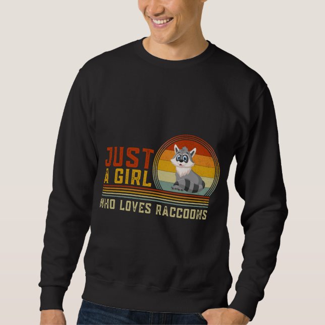 Sudadera Un Chica que ama a los mapaches (Anverso)