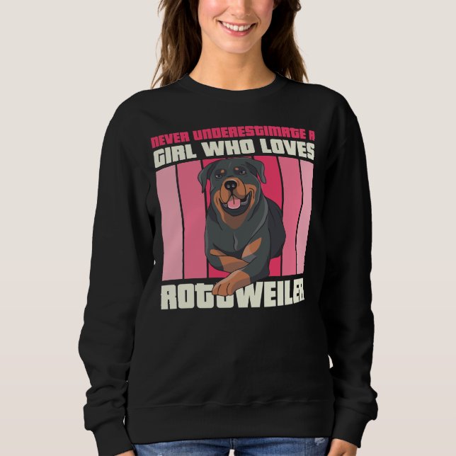 Sudadera Un Chica que ama a los rottweilers (Anverso)