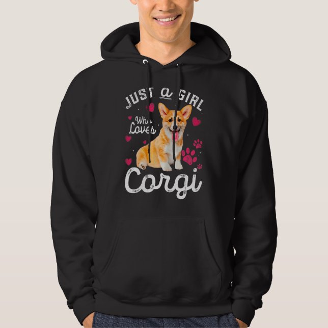 Sudadera Un Chica Que Ama El Perro Corgi (Anverso)