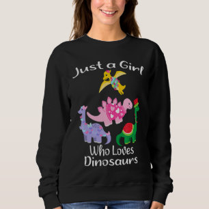 Sudadera Un Chica que ama los dinosaurios