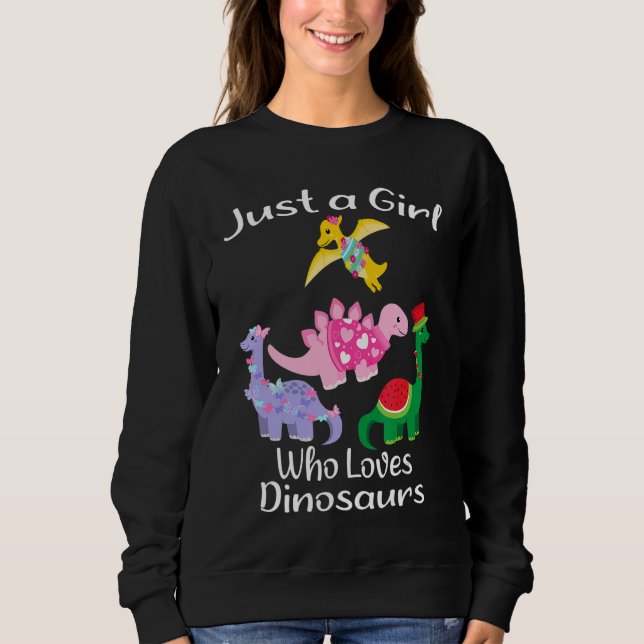 Sudadera Un Chica que ama los dinosaurios (Anverso)