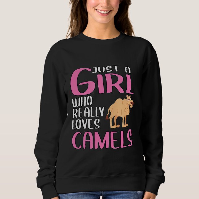 Sudadera Un Chica que realmente ama los camellos (Anverso)