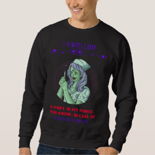 Sudadera Un cuchillo en mi bolso Un gráfico de tarta de que
