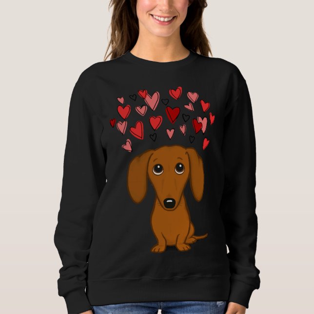 Sudadera Un Dachshund Con Corazones (Anverso)