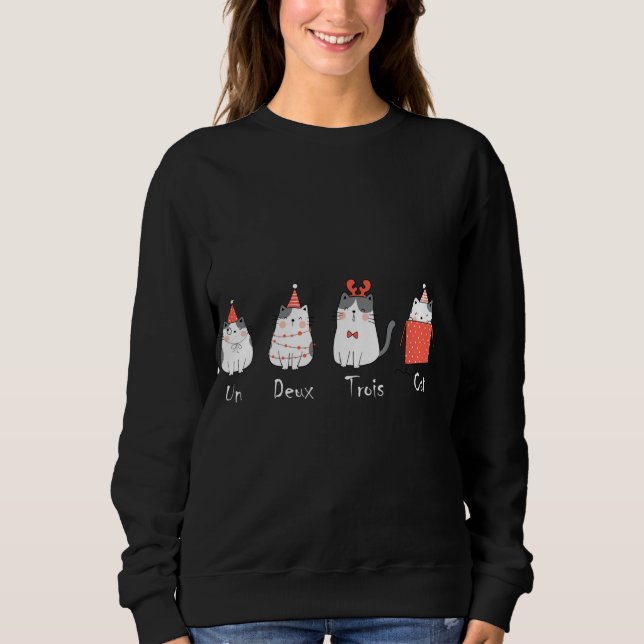 Sudadera Un Deux Trois Cat Cute Kitten Kitty Lover Christma (Anverso)