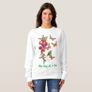 Sudadera Un Día A La Vez Las Mariposas Dulces Flores De Pea
