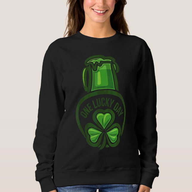 Sudadera Un día afortunado San Patricio Día Shamrock Irland (Anverso)