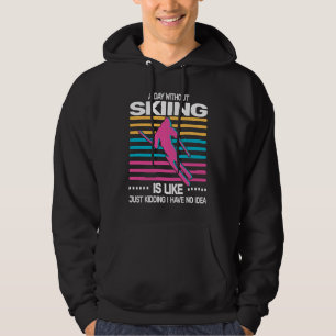 Sudadera un día sin Esquí nieve esquiadores 80s 70s retro n