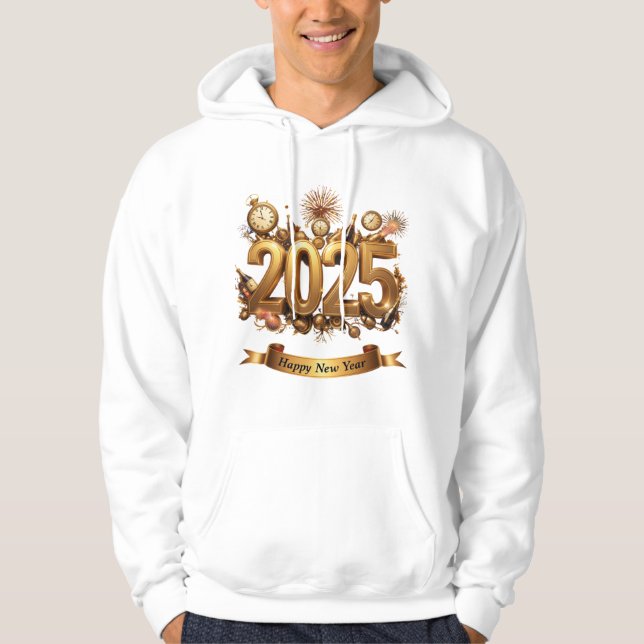 Sudadera Un diseño lujoso y festivo de Año Nuevo 2025 (Anverso)