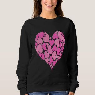 Sudadera Un diseño romántico de corazón de corazones rosa p
