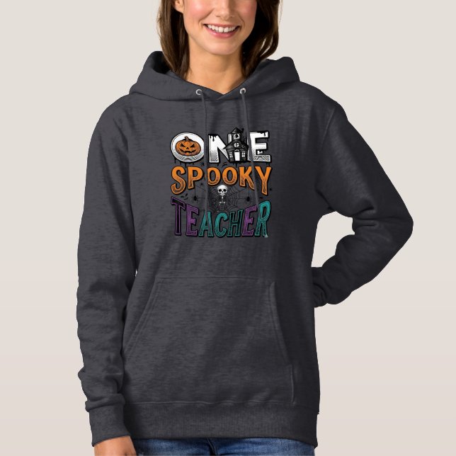 Sudadera Un diseño vectorial de Halloween de un profesor es (Anverso)