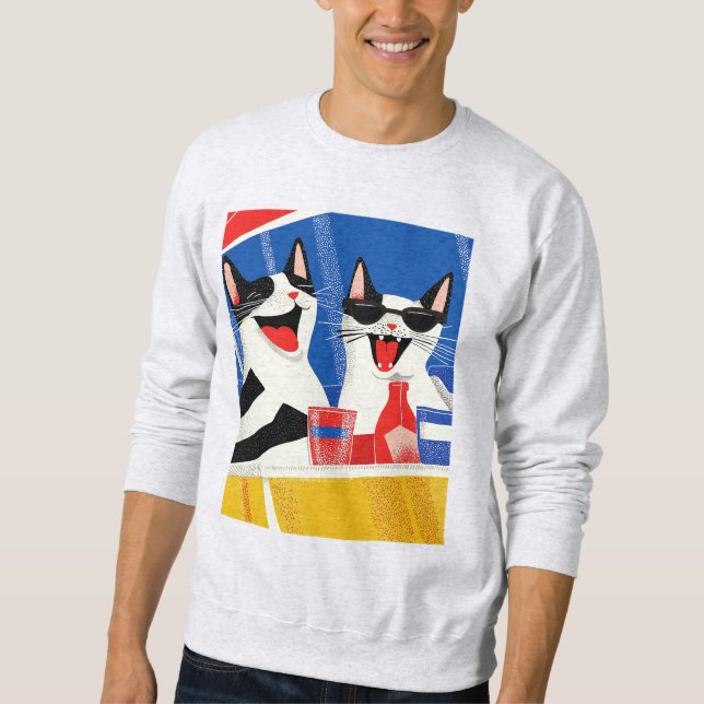 Sudadera Un divertido y perfecto gato dúo con vibraciones d (Anverso)