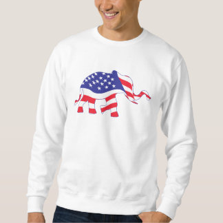Sudadera un elefante hecho en la bandera de los Estados Uni