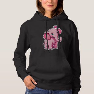 Sudadera Un elefante pequeño y rosado con amor