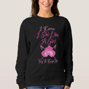 Sudadera Un Esquiador Chica Divertido Intenta Seguir A Los