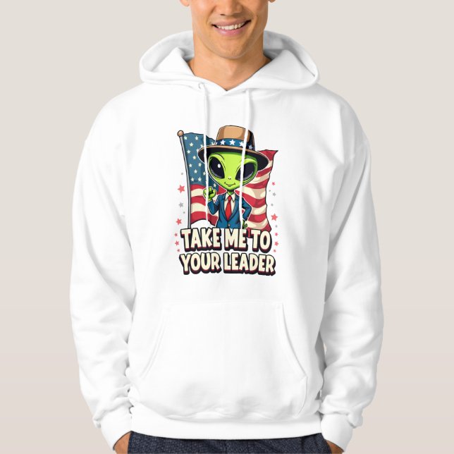 Sudadera Un extraño cómico me lleva a tu líder patriótico e (Anverso)