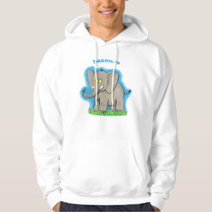 Sudadera Un extraño elefante gracioso con un pájaro en el p