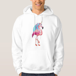 Sudadera Un flamingo con un cuerno de unicornio.