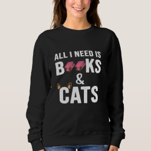 Sudadera Un Gato Aburrido Todo Lo Que Necesito Son Libros Y