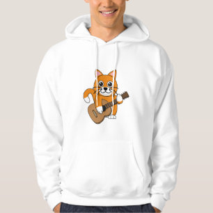 Sudadera Un gato blanco Naranja lindo tocando Personalizado